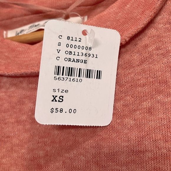 Free People We The Free Kyoto Tee NWT Oversized Slouchy Top Guava Combo XS - Picture 9 of 9